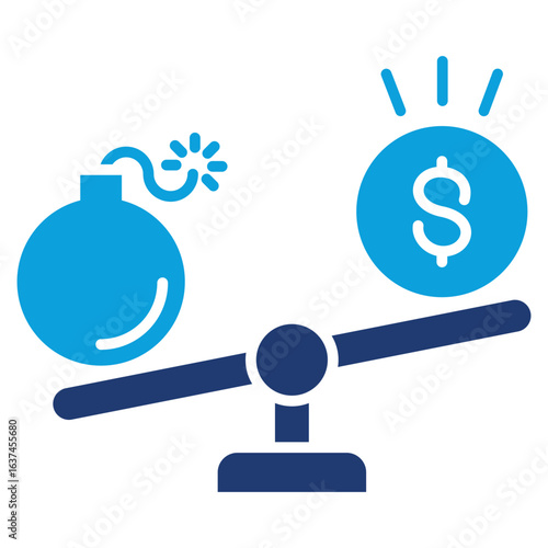 Debt Management Flat Blue Icon