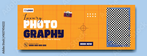 Luxury Photo Essay Template with a Vintage Camera Illustration Perfect for Creating a Professional and Timeless Look