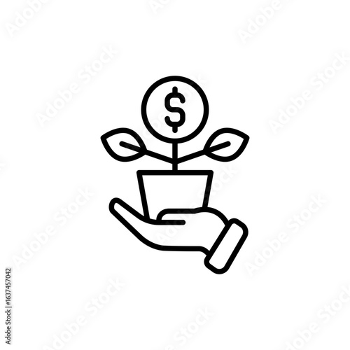 Personal investment outline icons, minimalist vector illustration ,simple transparent graphic element .Isolated on white background
