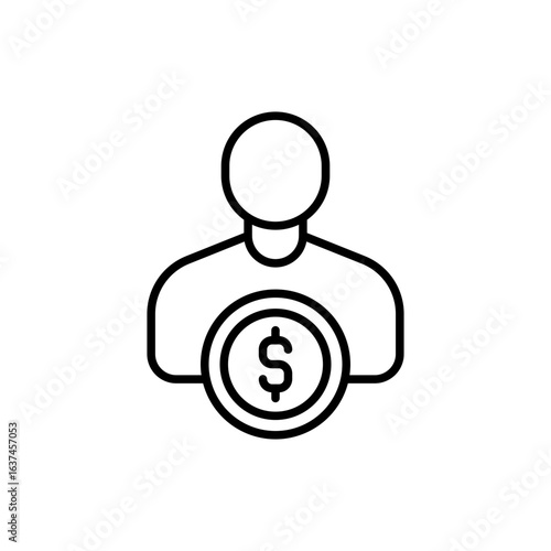 Personal saving outline icons, minimalist vector illustration ,simple transparent graphic element .Isolated on white background