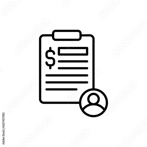 Personal saving report outline icons, minimalist vector illustration ,simple transparent graphic element .Isolated on white background