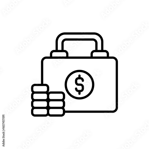 Personal saving outline icons, minimalist vector illustration ,simple transparent graphic element .Isolated on white background