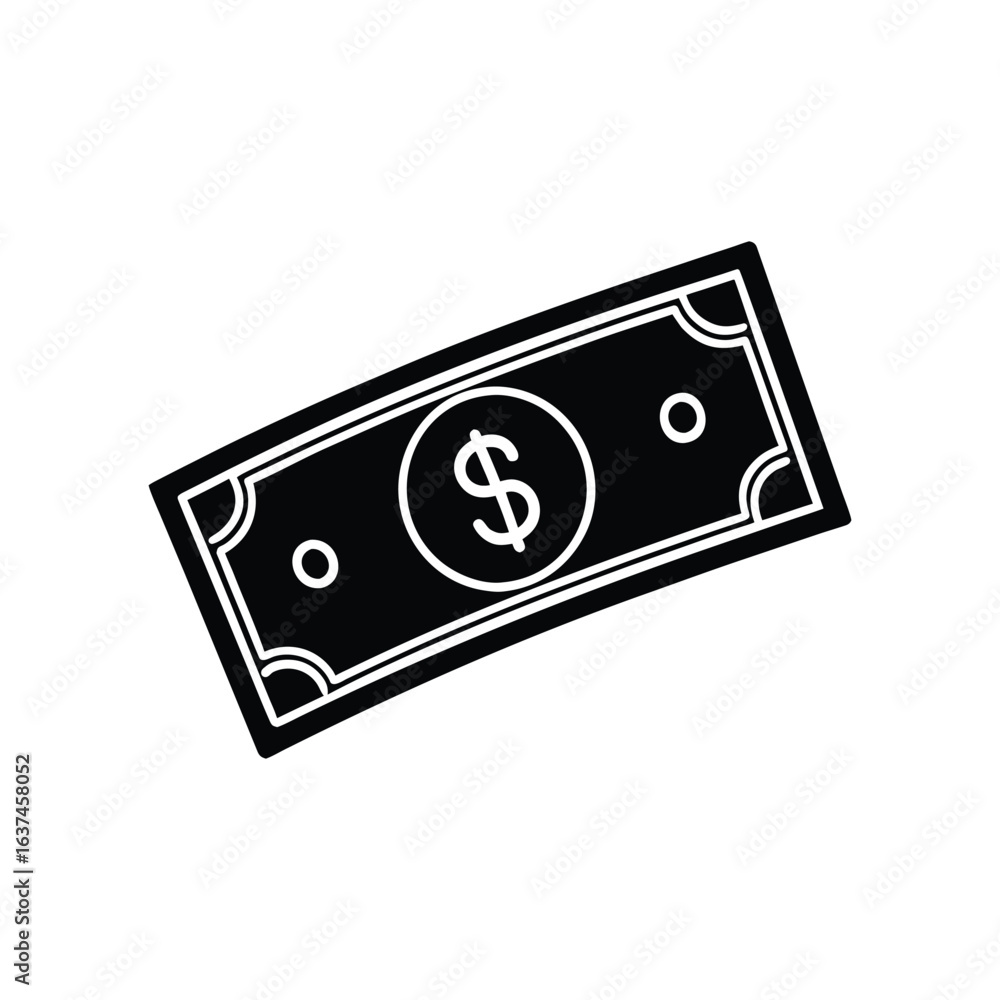 Obraz premium dollar, money icon silhouette
