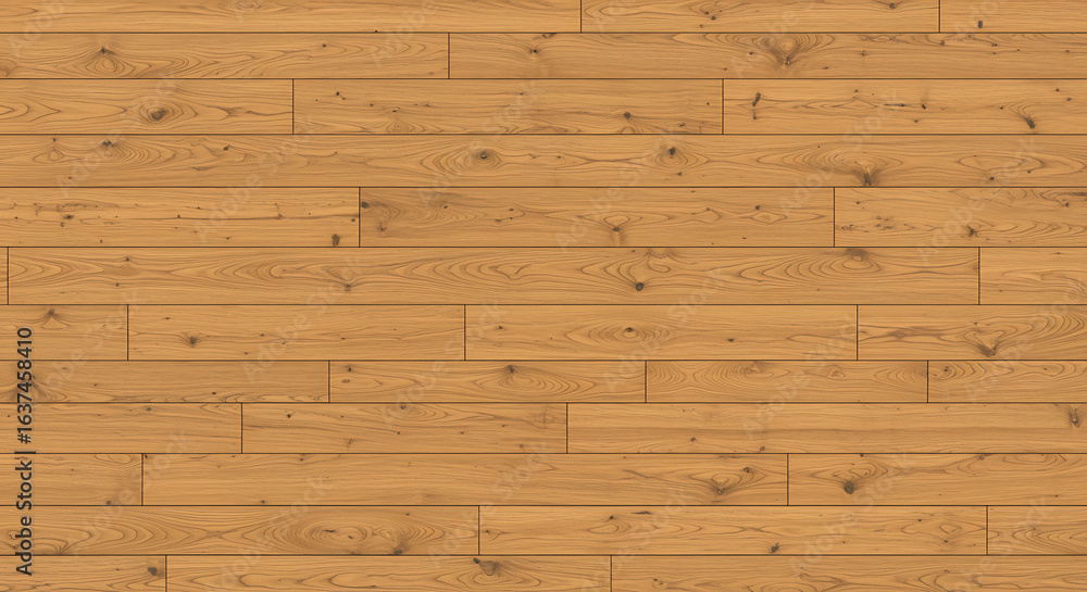 Obraz premium Seamless natural light brown wood plank texture background with visible grain and knots for interior design and construction projects