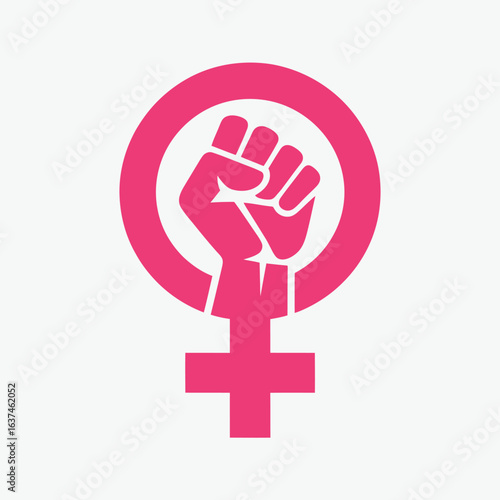 Feminist symbol with raised fist of power