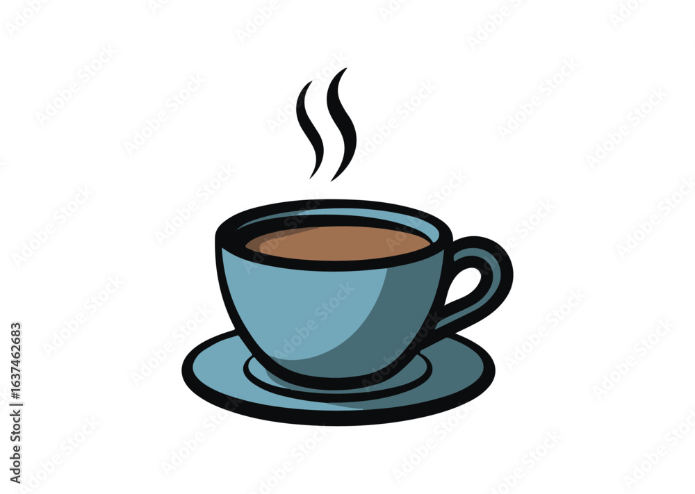 Obraz premium Coffee cup vector illustration, coffee cup icon