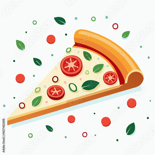 Fun pizza icon for fast food menus or delivery branding