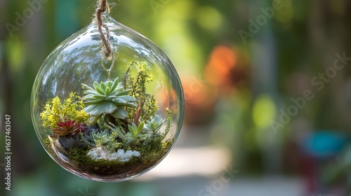 Wallpaper Mural Glass terrarium with succulents and small plants. Torontodigital.ca