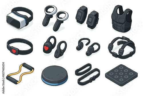 Pad virtual feedback icon bands sensors adjustable rate vr vector controllers fitness