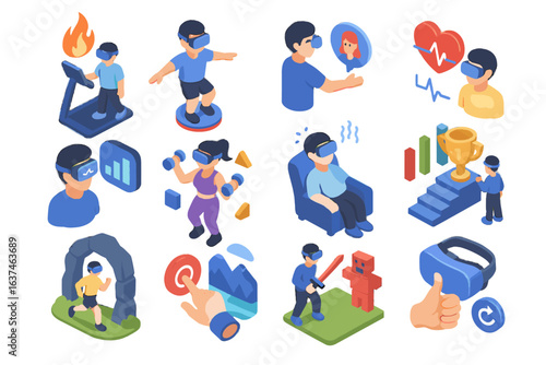 Improved feedback icon workouts fitness avatars leaderboard heart vector vr burned stress