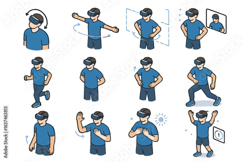 Coach guidance arm icons rolls jog vr vector icon shoulder avatar headset