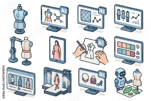 Mockup feedback model icon vector match virtual ai seasonal fashion trend