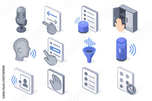 Command icons control microphone vector smart icon recipe filter list highlight detection