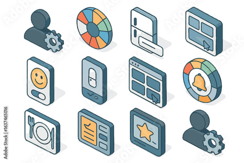 Meal user customization profile personalized gear widget vector custom notification preference icon