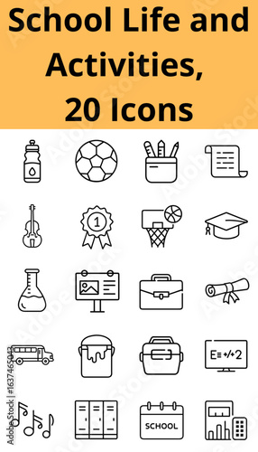School Life and Activities Icons