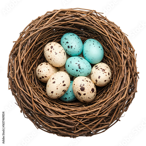 Bird's Nest with Eggs: Avian Nature Photography - Spring, Easter, Wildlife