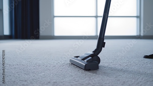 Wallpaper Mural Routine cleaning action in modern office space vacuuming carpet indoor environment low angle view hygiene concept Torontodigital.ca