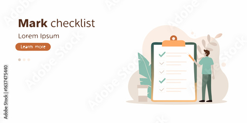 Man marking items on a checklist with a pencil