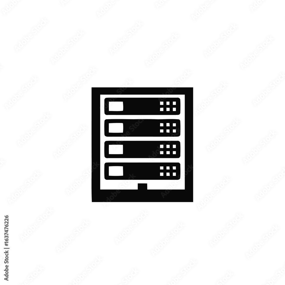 Server Rack Black Icon Server Rack Black Icon