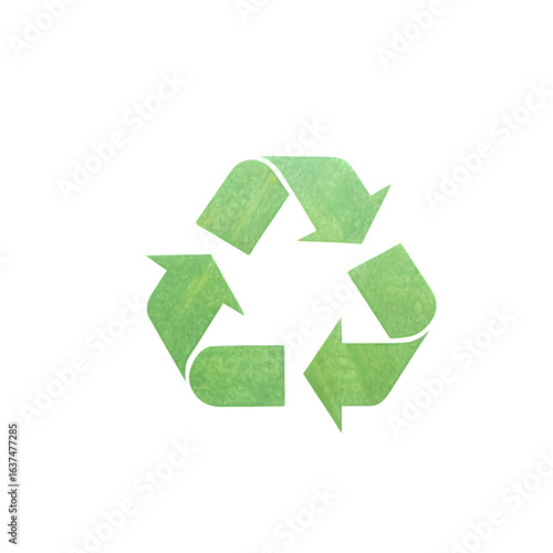 green rusty recycle logo in white transparent png background cutout