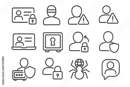 Cybersecurity symbols on digital background with lock and shield icons