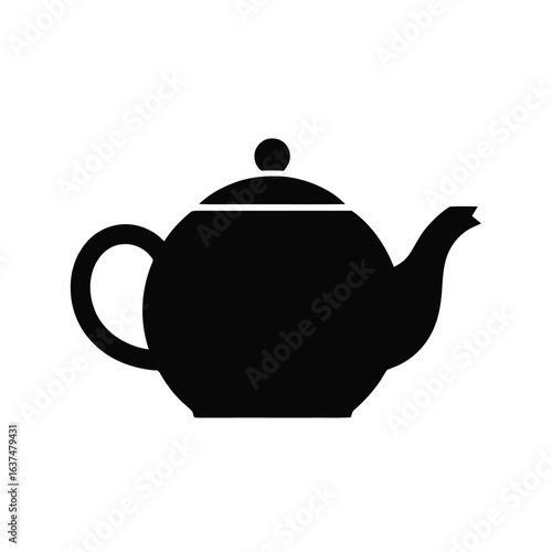Teapot Icon - Minimalist Black Silhouette