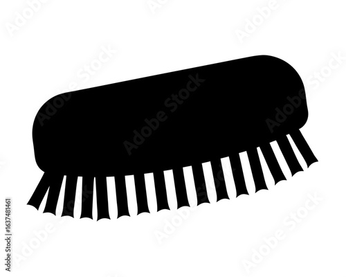 Black silhouette of a scrub brush with multiple rows of bristles