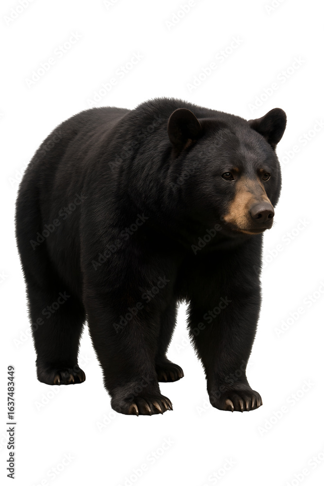 Fototapeta premium Black bear isolated on a white background. 