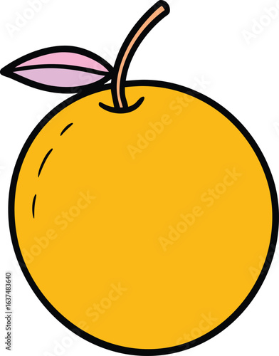 Colorful Orange Illustration on White Background