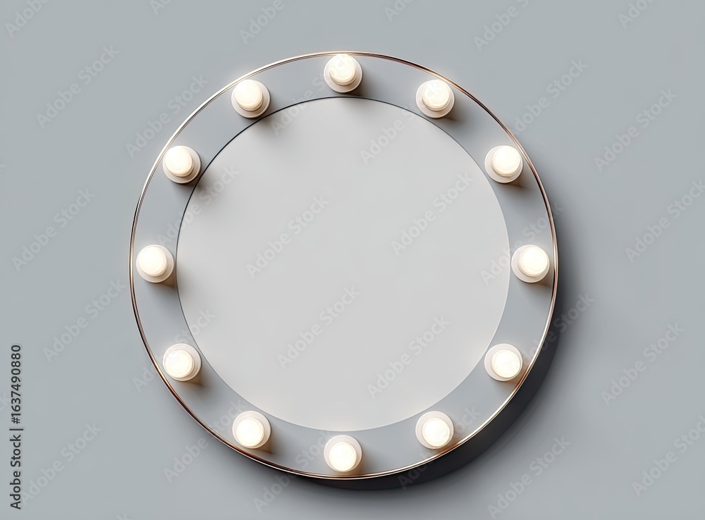 Naklejka premium Circle frame with warm-toned lights