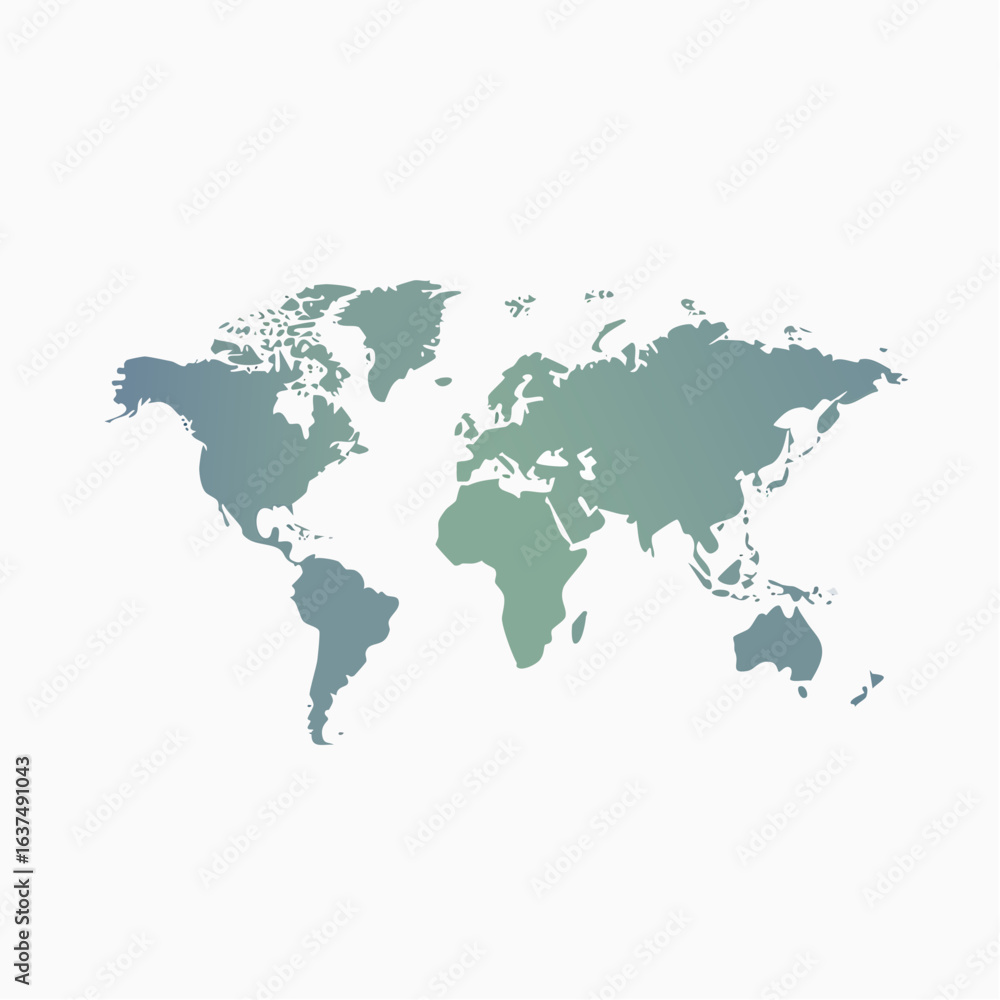 Naklejka premium Simple world map icon for global travel and tourism projects