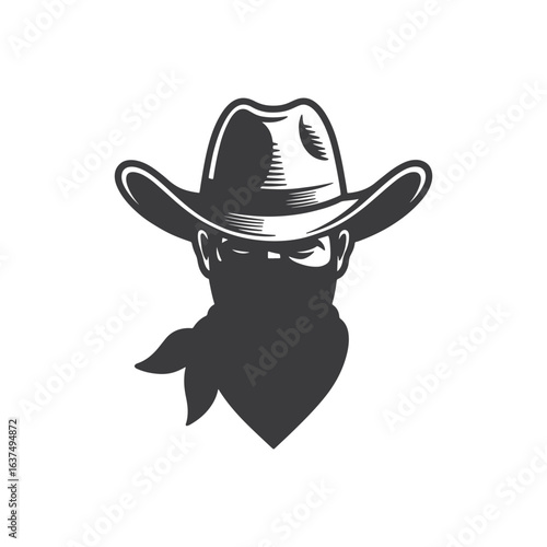 Unique cowboy logo Modern and minimalist vector and abstract logo