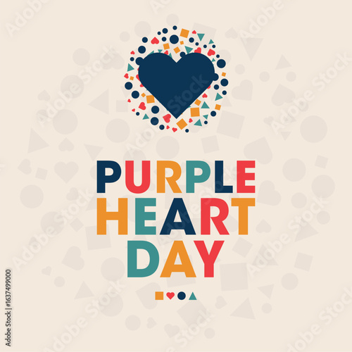 Purple Heart Day, Colorful Poster, Banner Design Template.
