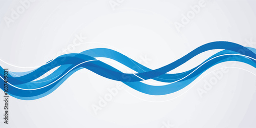 High-quality vector illustration of a stylized wave with flowing curves