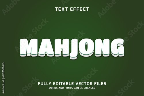 Mahjong 3d embossed simple words text effect