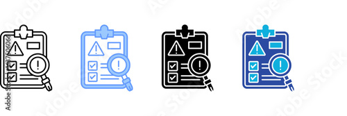 Risk Assessment  Icon Set Multiple Style Collection