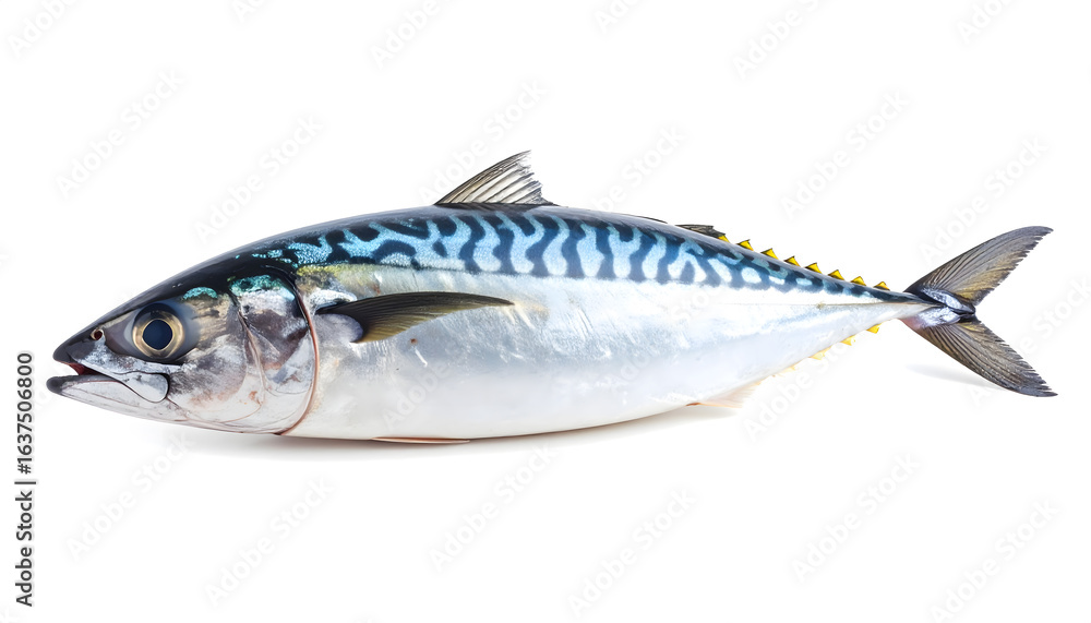 Naklejka premium Whole Fresh Mackerel Fish 