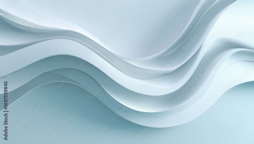 Fototapeta premium Abstract, flowing light blue and white curves