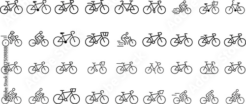 bicycle icon Set, vector illustration