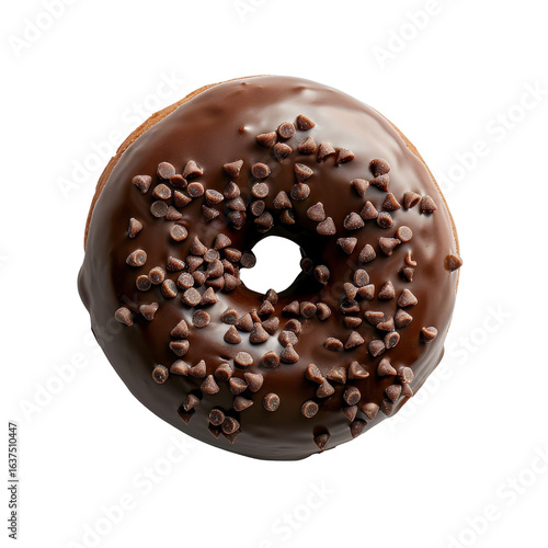 Wallpaper Mural Delicious chocolate donut topped with mini chocolate chips, perfect for dessert lovers and sweet treats enthusiasts. on transparent background Torontodigital.ca
