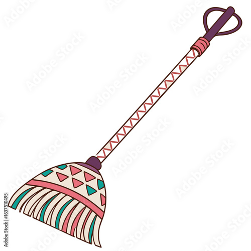 A modern mop isolated on white background, perfect for cleaning and maintaining a tidy home with ease and efficiency