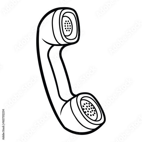 Art of vintage telephone receiver isolated on white background, a classic communication device for making calls and connecting with others