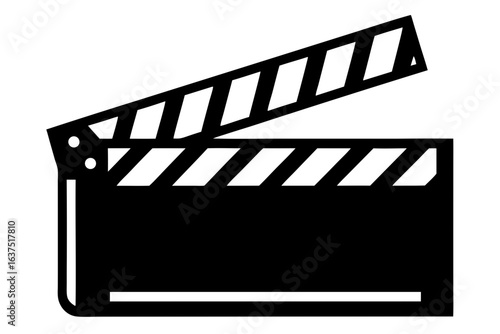 clapboard silhouette vector, clapboard black symbol