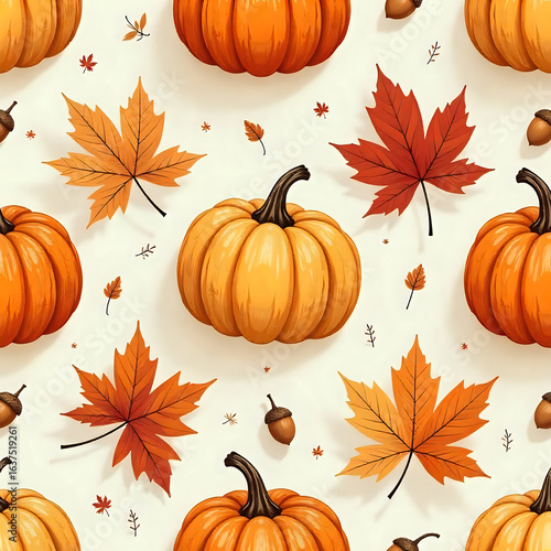 seamless pattern with pumpkins