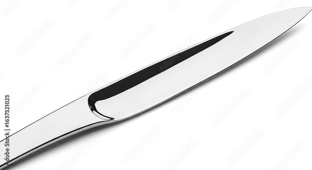 Shiny Silver Letter Opener Isolated on a Clean White Background. Shiny Silver Letter Opener Isolated on a Clean White Background.