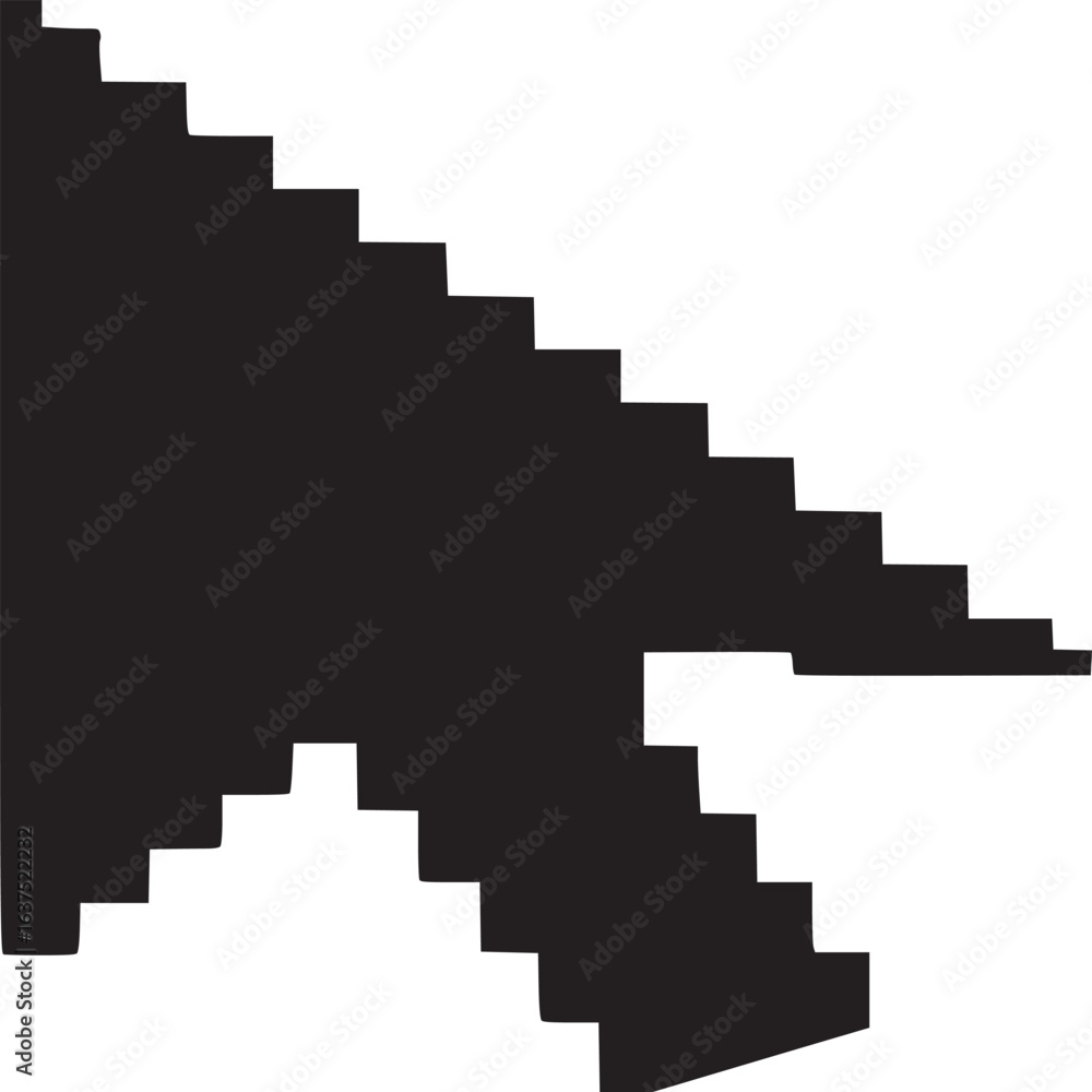 Fototapeta premium Pixelated mouse cursor arrow icon. Retro 8-bit computer pointer vector. Black digital navigation symbol for web design and gaming.