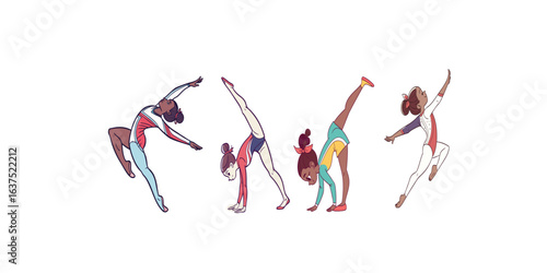 Print  vector gymnastics girl sport body