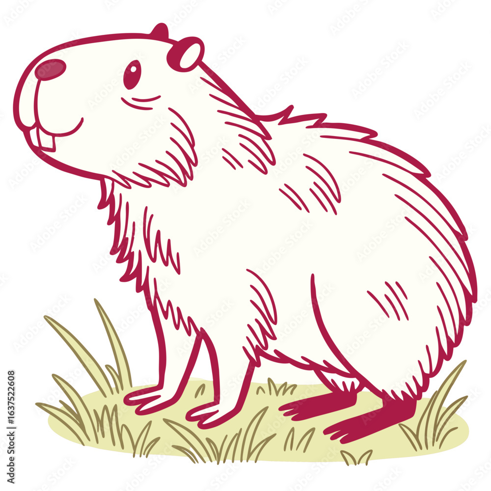 Fototapeta premium Cute Capybara Animal Vector Illustration 