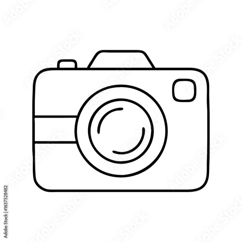 Camera outline vector illustration for photography equipment and digital camera design concept