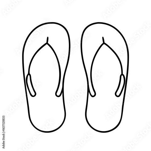 Discover stylish summer flip flops sandals vector outline for beach and casual wear design needs